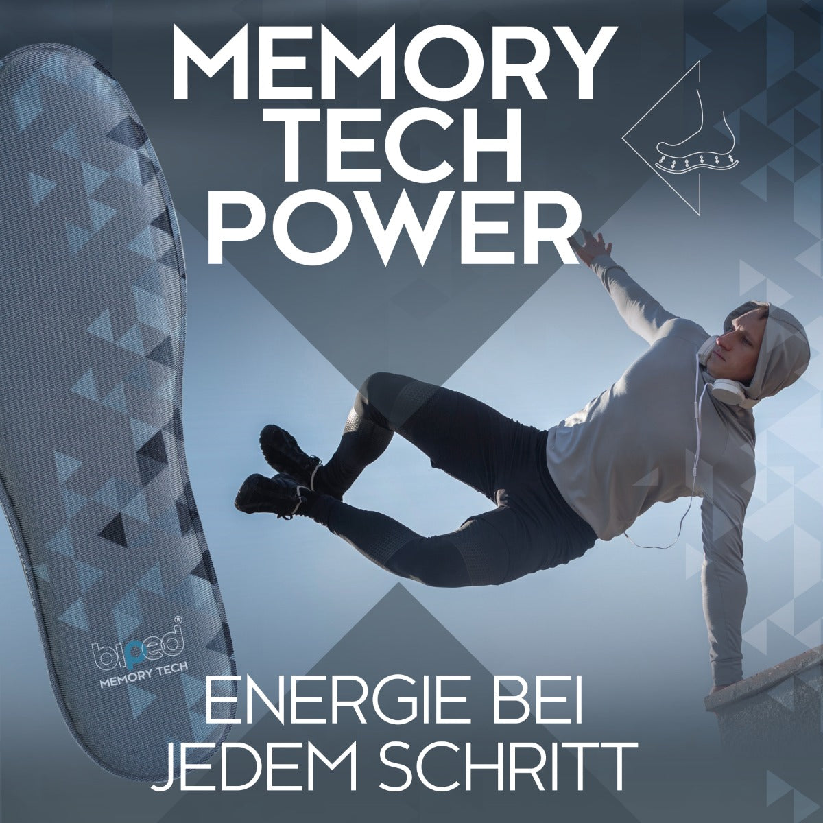biped MEMORY TECH - Premium Memory Foam Einlegesohlen z2934