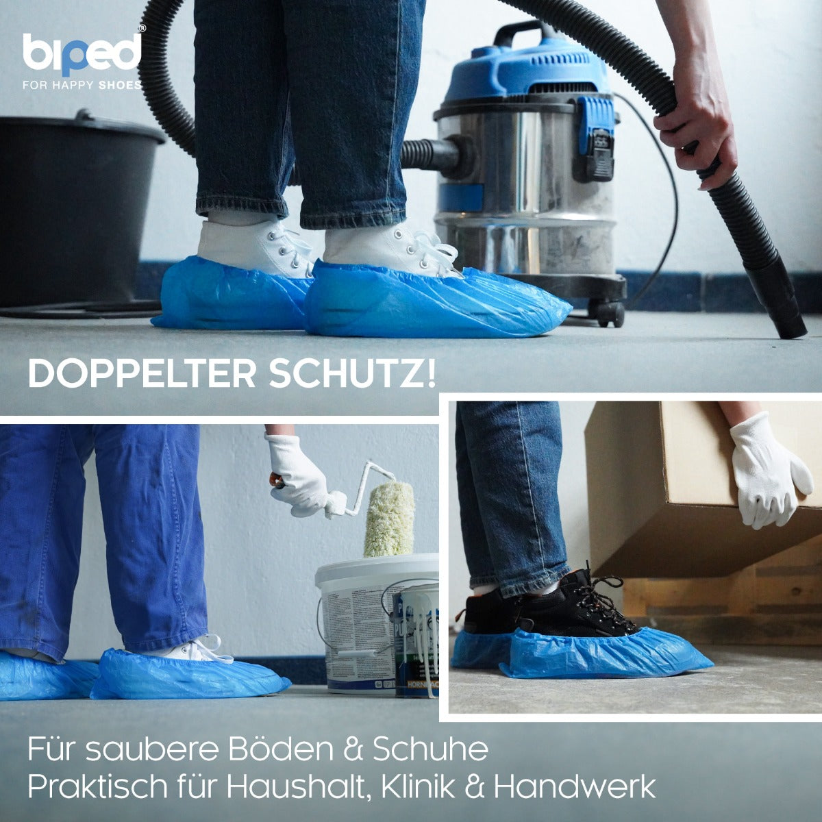 biped Schuhüberzieher Einweg – 100 Stück blau z2935