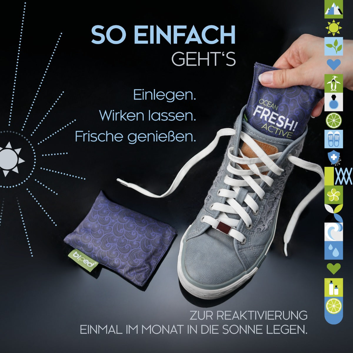 biped FRESH! ACTIVE - Schuhtrockner Duft Kissen oder PURE ohne Duftöl z2926