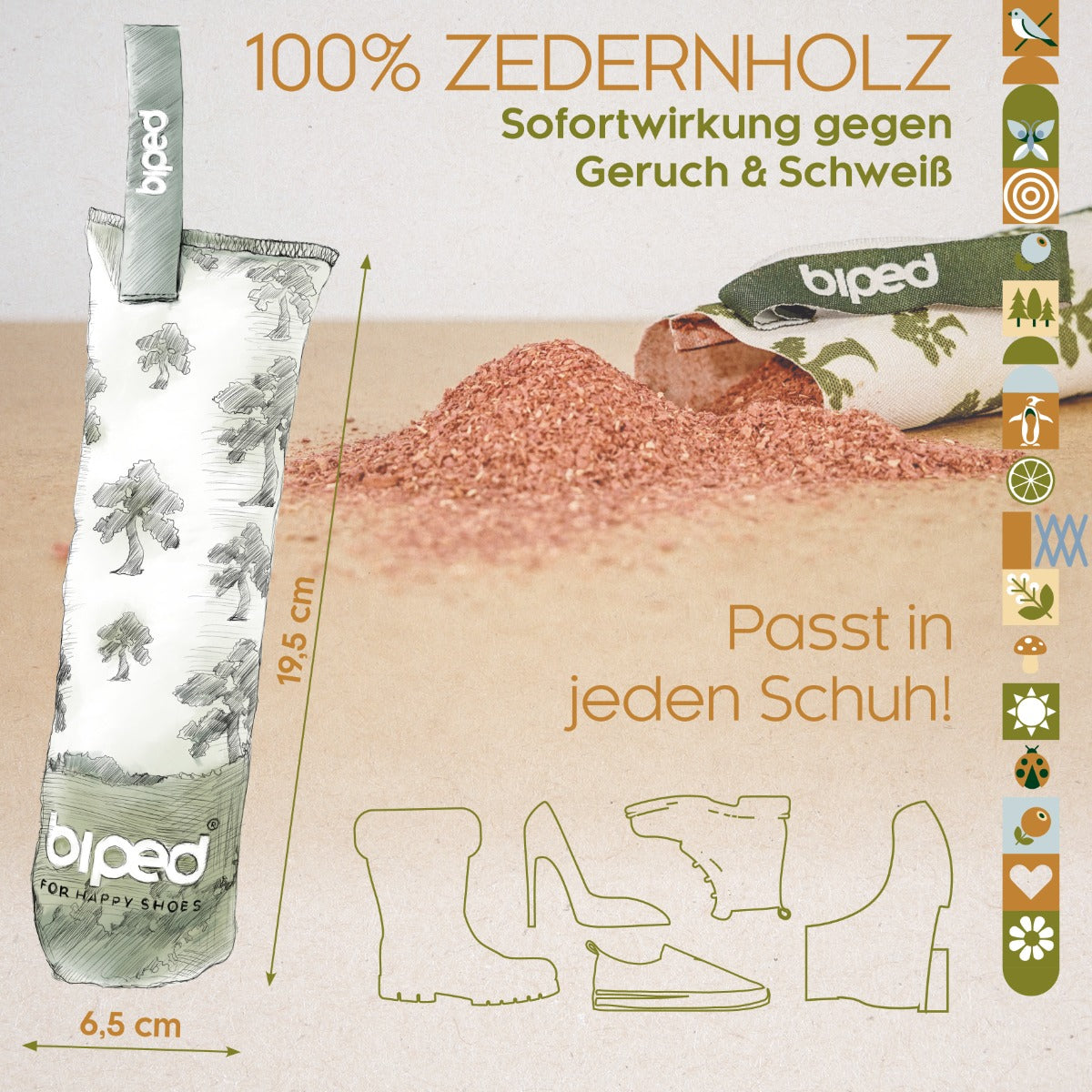 biped natural Schuhkissen aus Zedernholz z2927