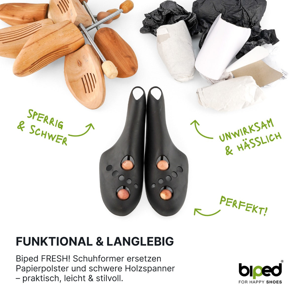 biped FRESH! 3 Paar Schuhformer mit Zedernholzkugeln z2929