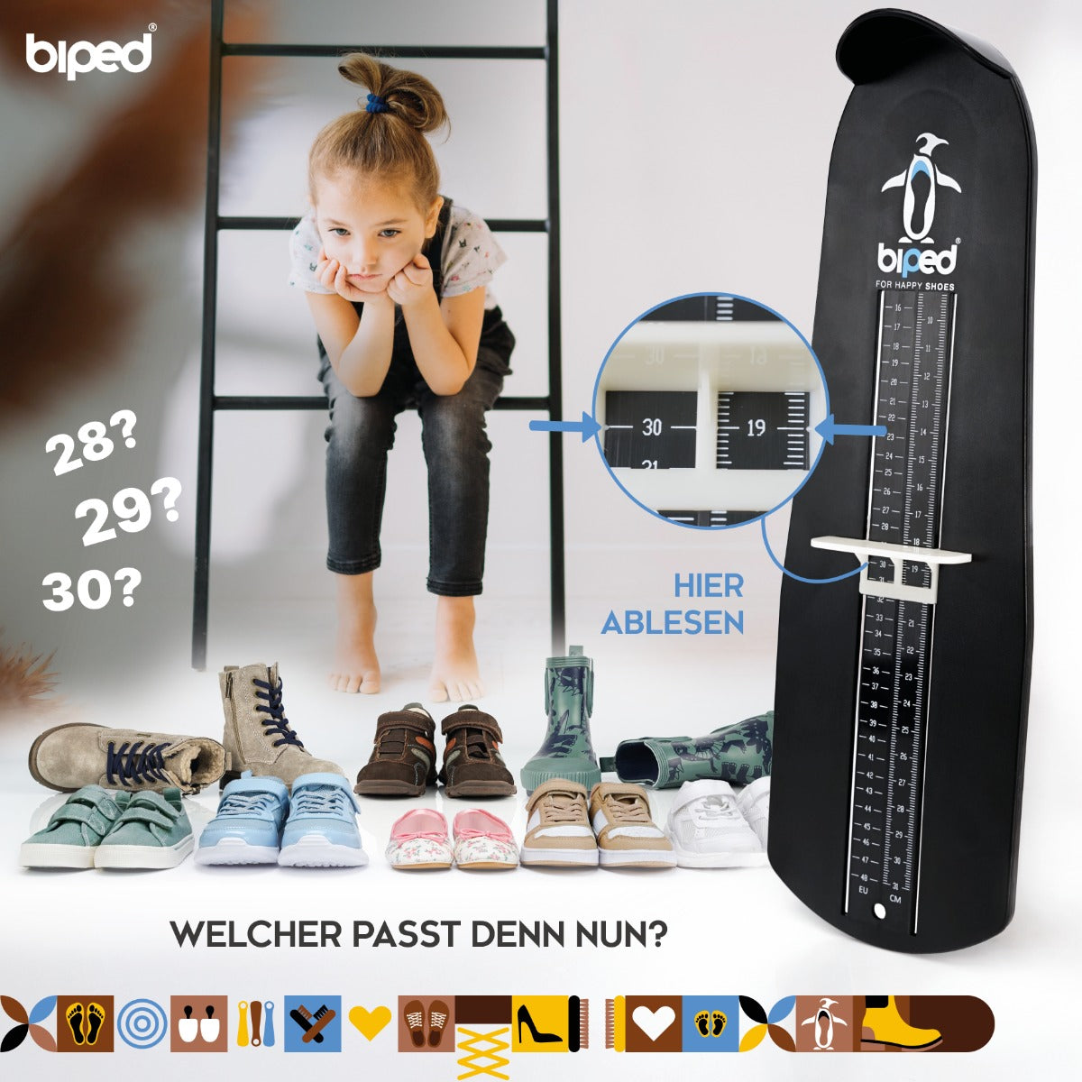 biped Fußmessgerät zum Ermitteln von EU-Schuhgrößen inkl. cm Skala z2933