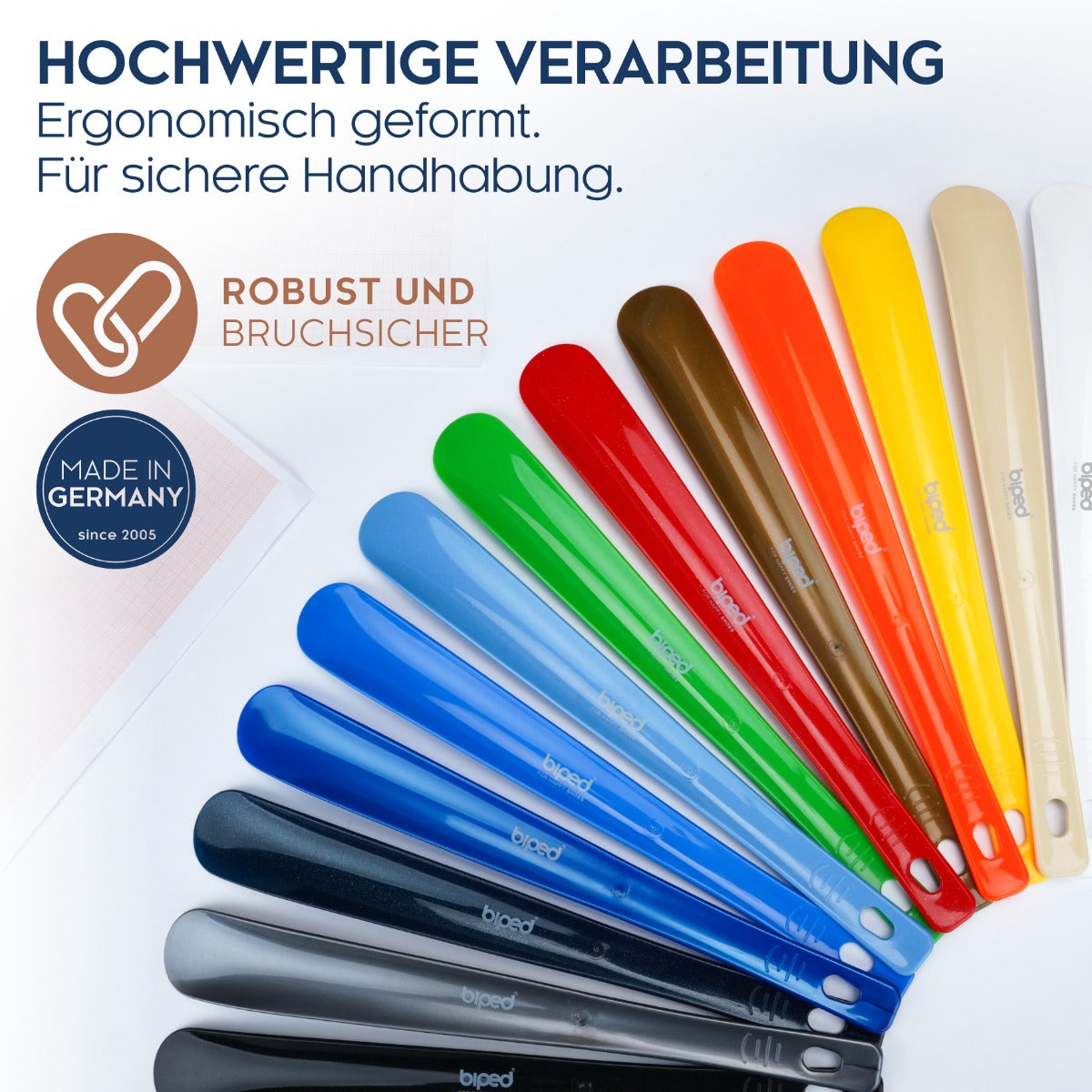 biped Schuhanzieher aus Kunststoff 35 cm mit Lochung z1555