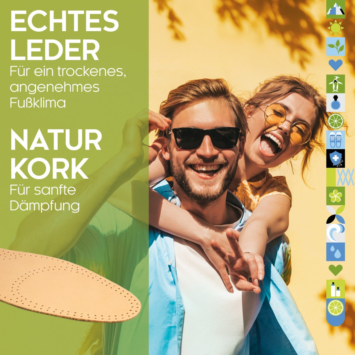 biped Ledereinlegesohlen mit Naturkork z2229