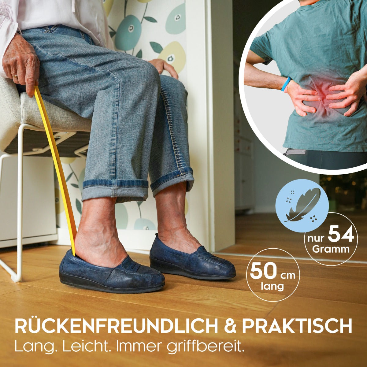 biped Schuhanzieher aus Kunststoff mit Haken 50 cm z1558