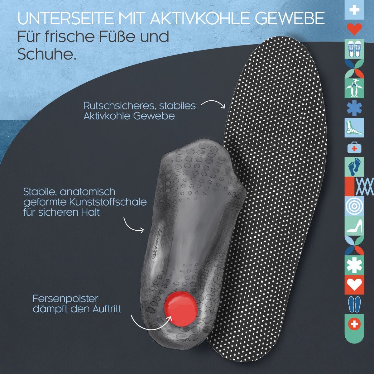 biped Premium Fußbett aus pflanzlich gegerbtem Leder z1706