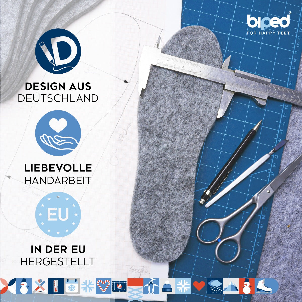 biped 3 Paar extra dicke Filzsohlen z1014