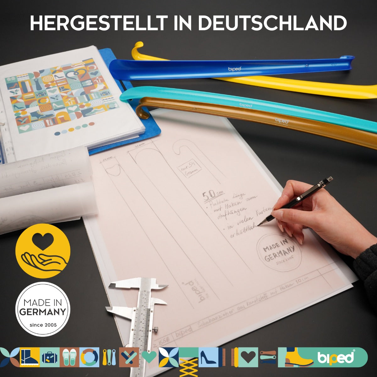 biped Schuhanzieher aus Kunststoff mit Haken 50 cm z1558
