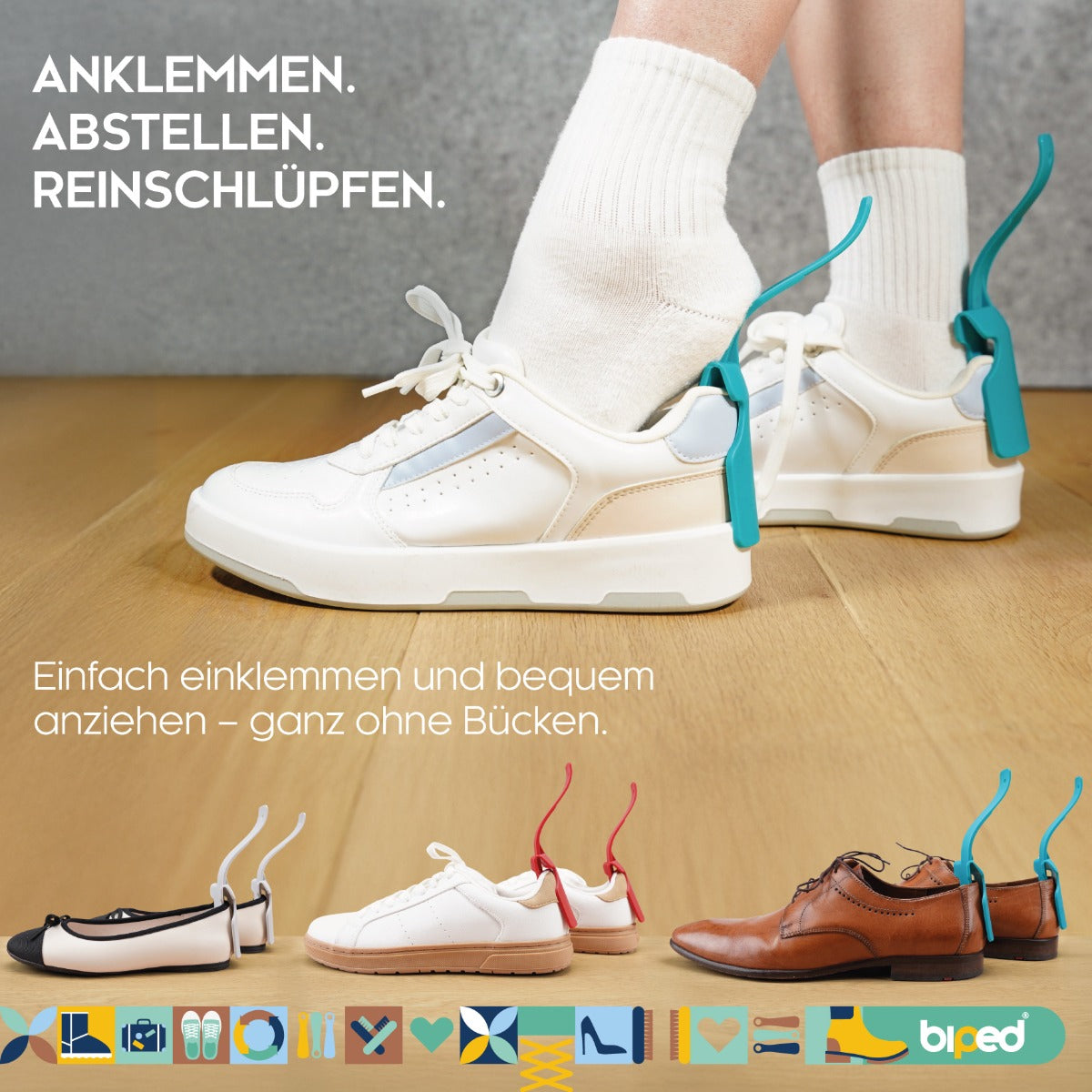 biped 2 Paar Schuhlöffel klein – Clip Schuhanzieher z2928