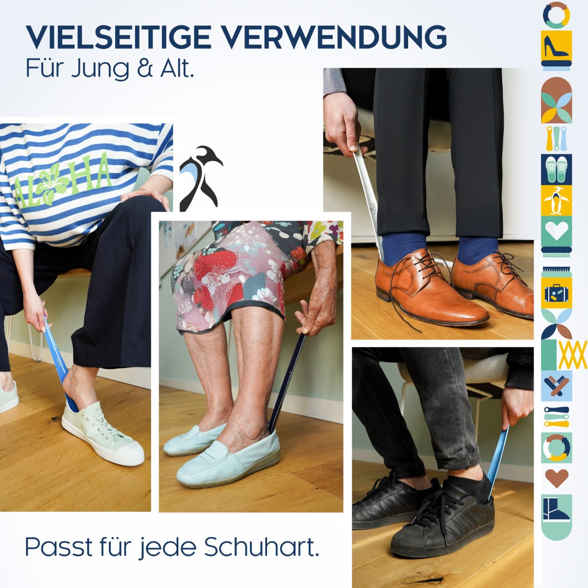 biped Schuhanzieher aus Kunststoff 35 cm mit Lochung z1555