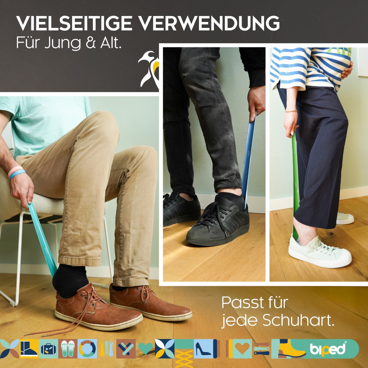 biped Schuhanzieher aus Kunststoff mit Haken 50 cm z1558