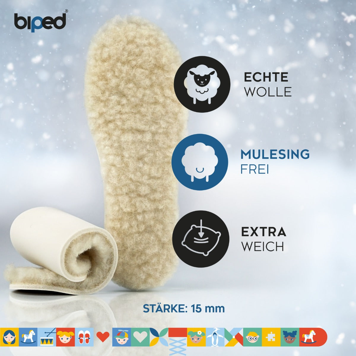 biped 3 Paar Kinder Einlegesohlen Winter Set EISBÄR z2729