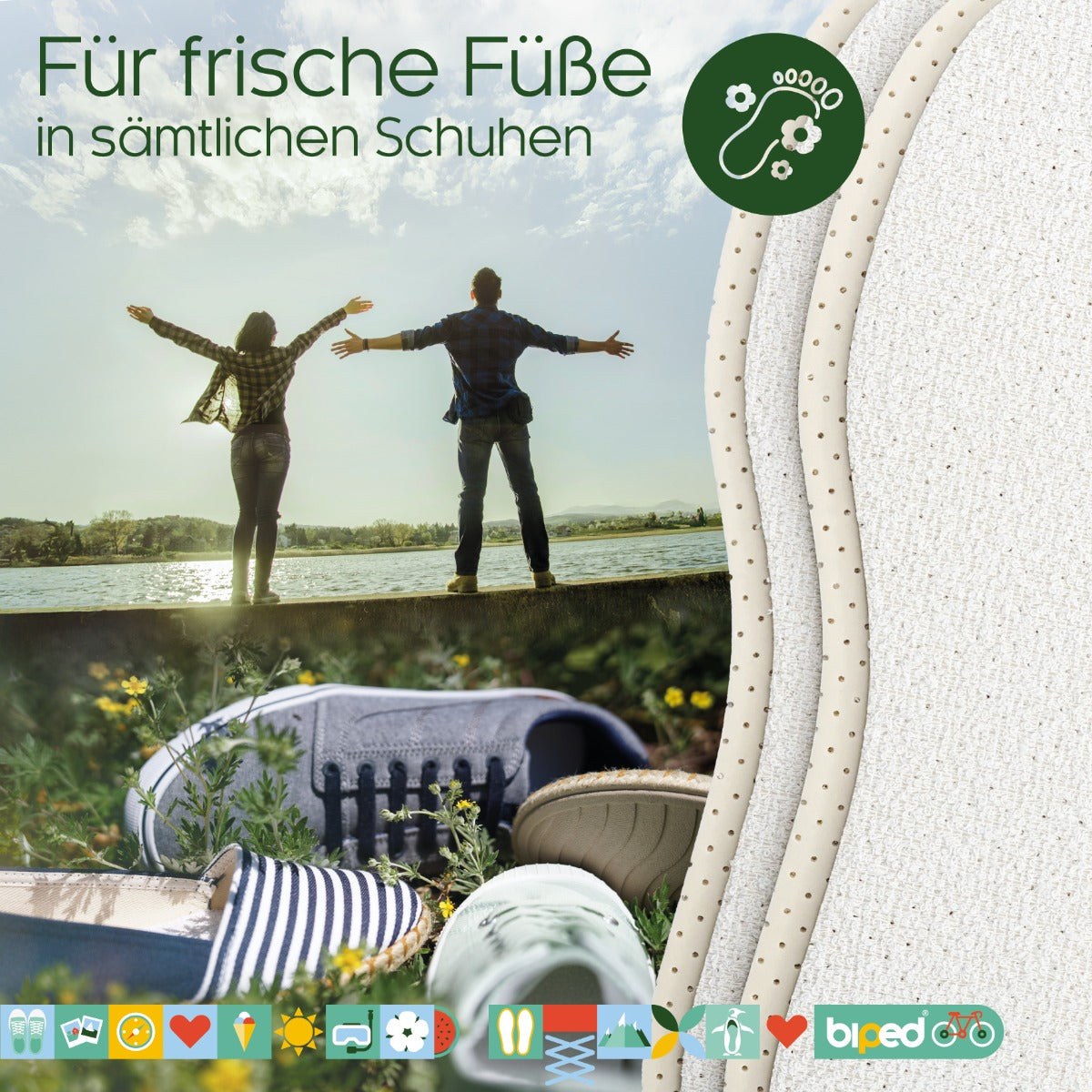 biped 2 Paar Frottee-Einlegesohlen mit dezentem Duft z2774