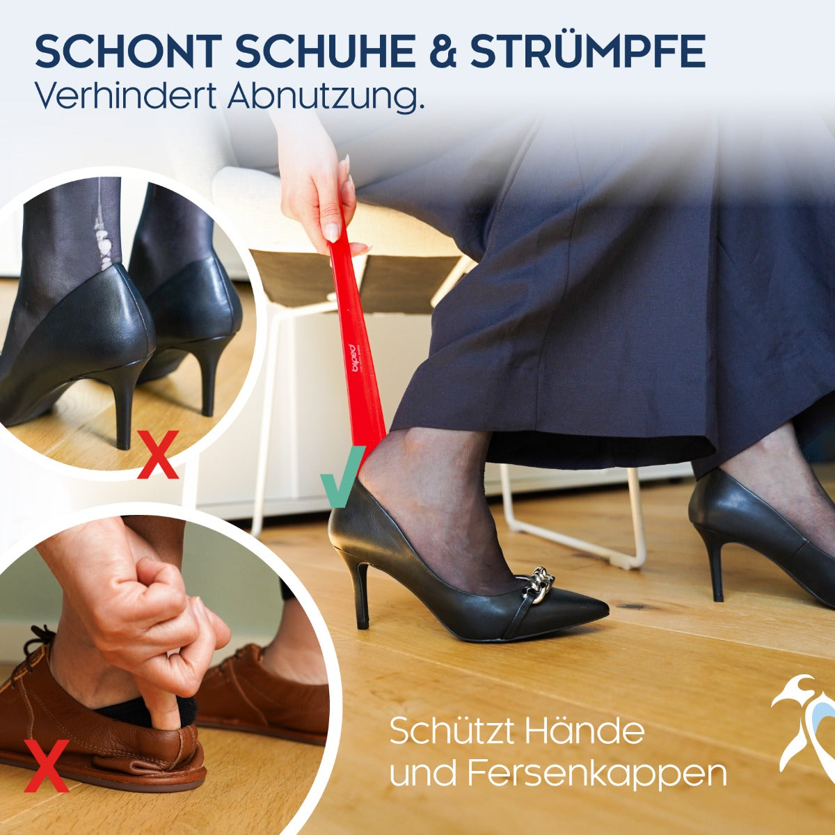 biped Schuhanzieher aus Kunststoff 35 cm mit Lochung z1555