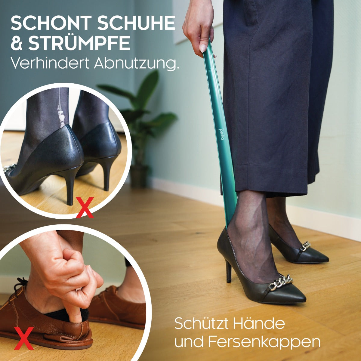 biped Schuhanzieher aus Kunststoff mit Haken 50 cm z1558
