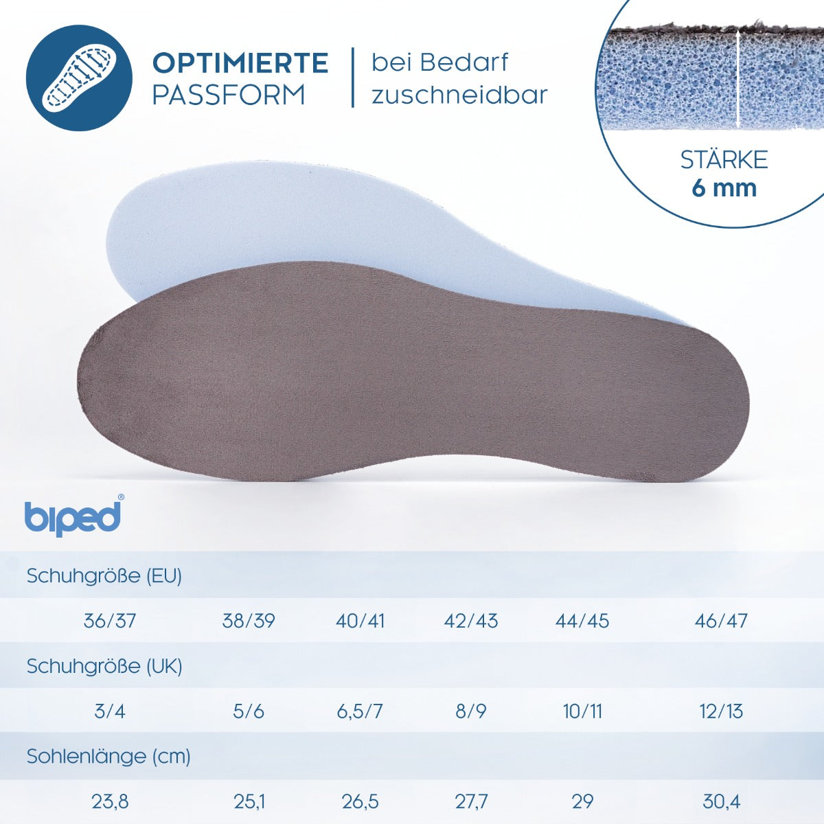 biped 2 Paar Memory Foam Einlegesohlen z2476