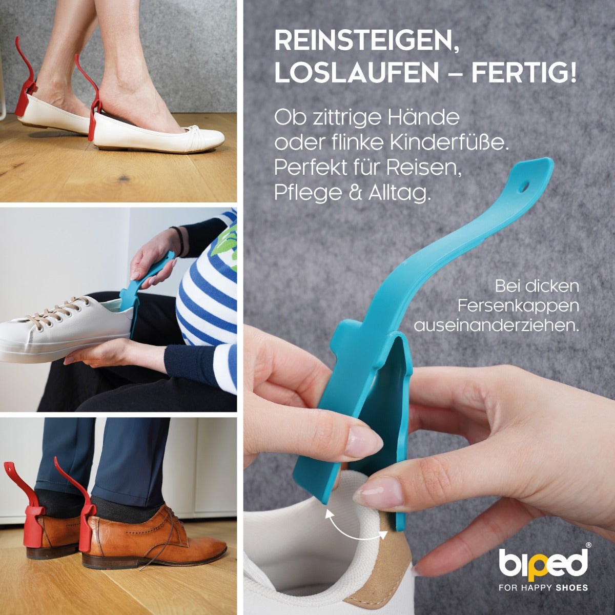 biped 2 Paar Schuhlöffel klein – Clip Schuhanzieher z2928