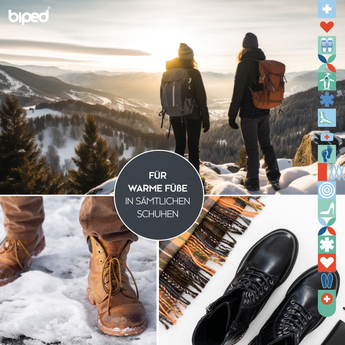 biped Winter Fußbett mit echter Lammwolle und Naturkork z1715