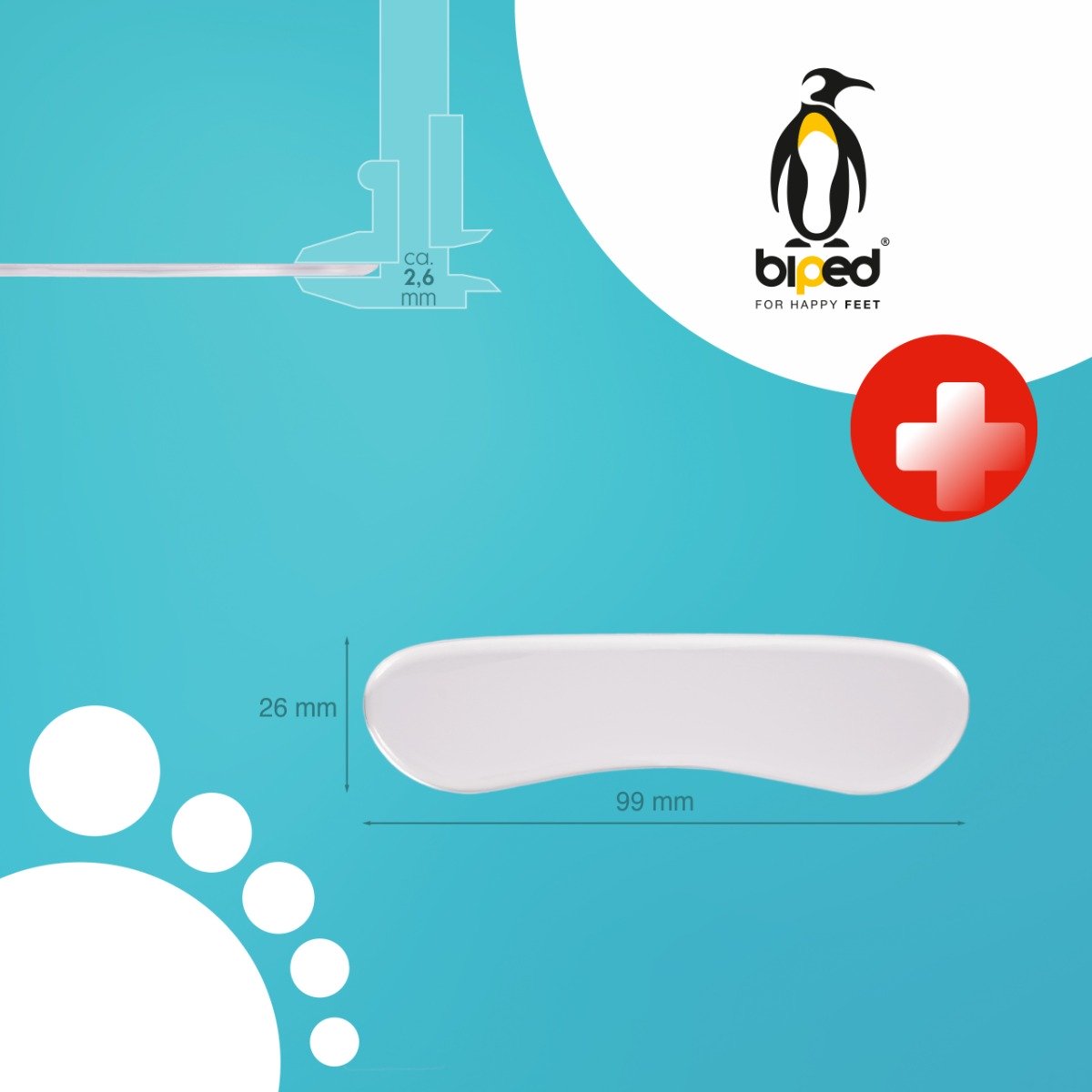 biped HEALTH 2 Paar Gel Fersenhalter Anti Slip z1007