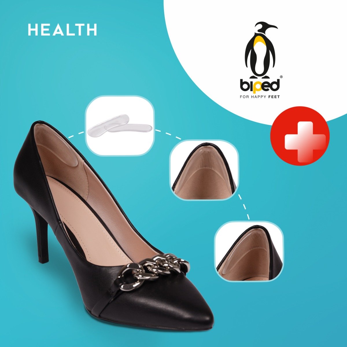biped HEALTH 2 Paar Gel Fersenhalter Anti Slip z1007
