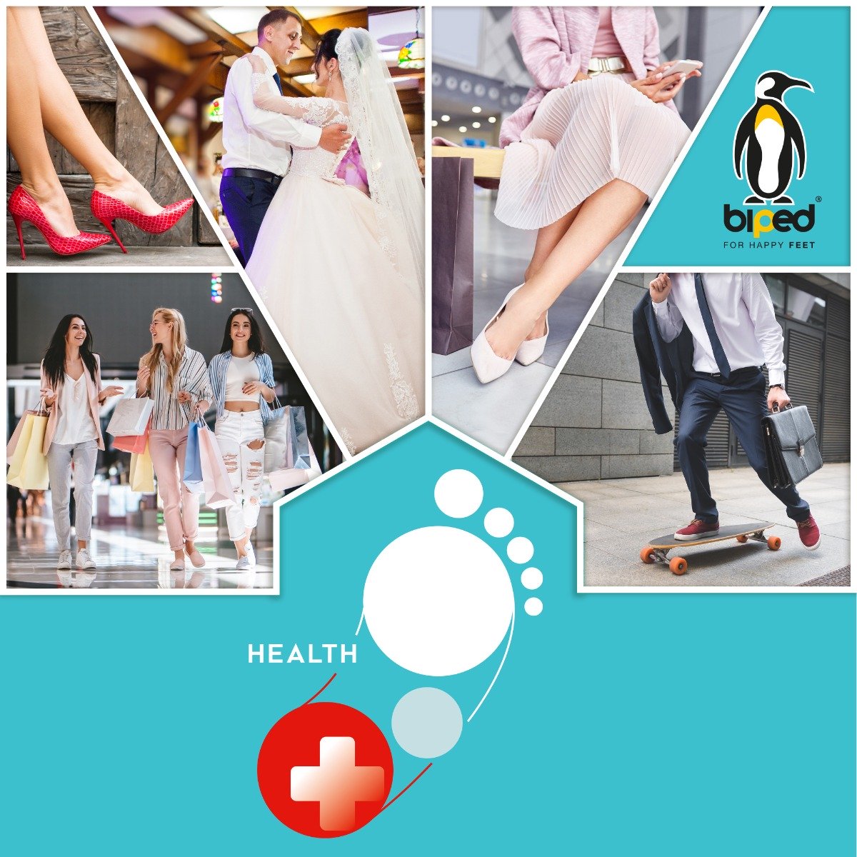 biped HEALTH 2 Paar Gel Fersenhalter Anti Slip z1007