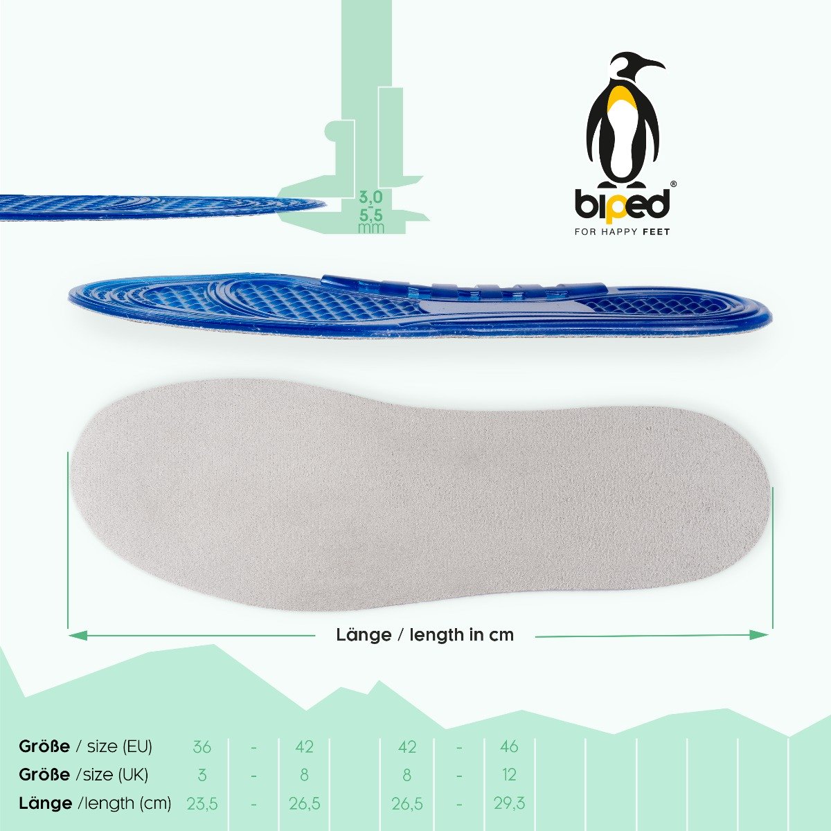 biped Gel Einlegesohle zum Zuschneiden z1012