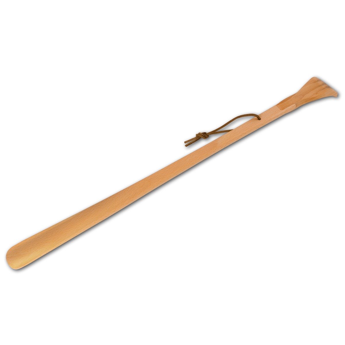 Schuhlöffel mit Kratzhand aus geöltem Buchenholz 59 cm z1552
