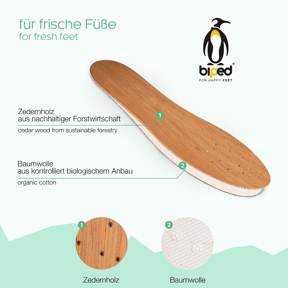 biped Zedernholzsohlen z2327