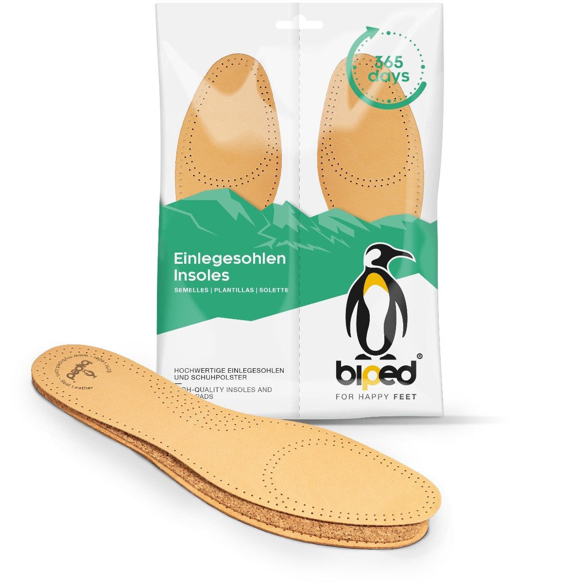 biped Ledereinlegesohlen mit Naturkork z2229