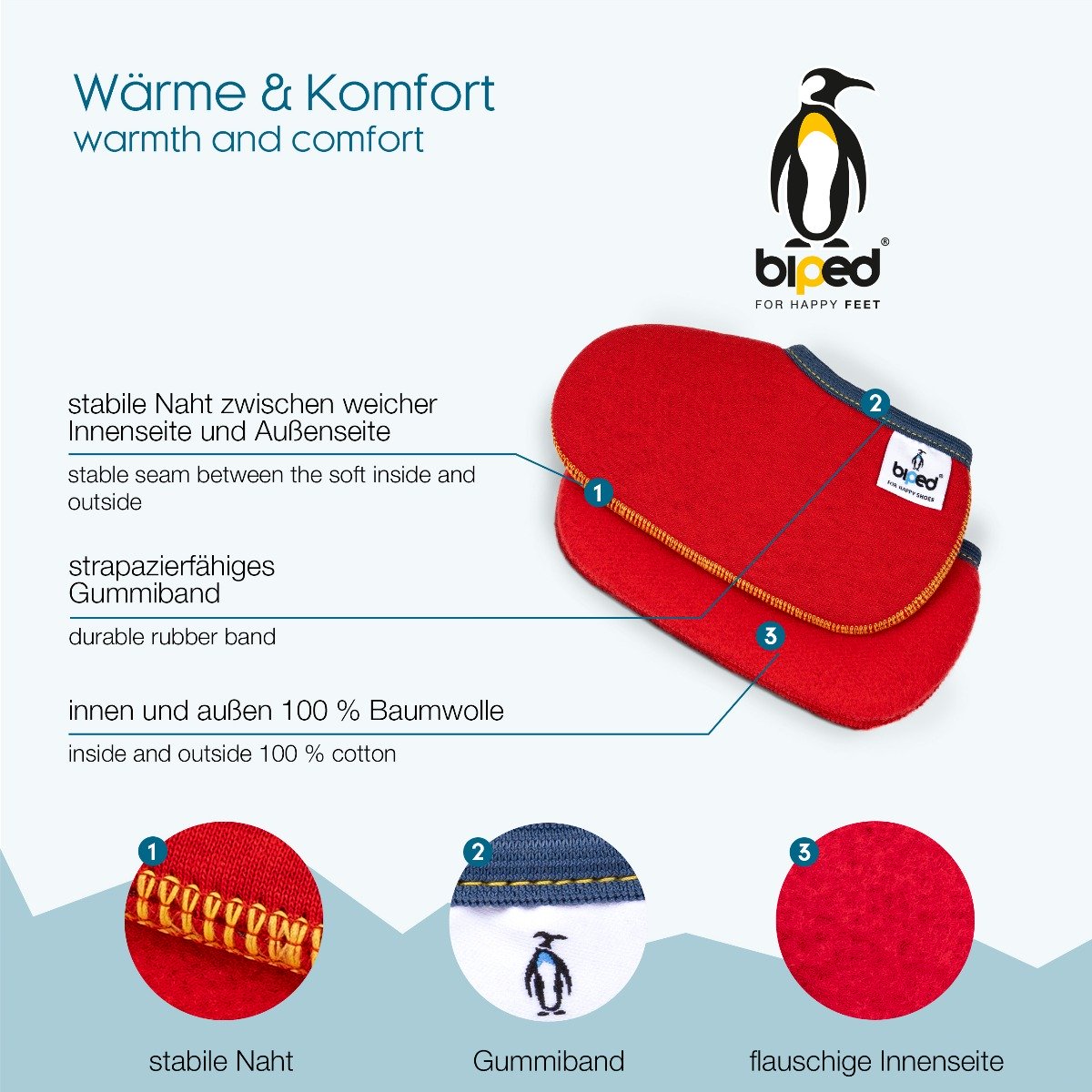 biped Kinder Stiefelsocken ZWERGPINGUIN z2742