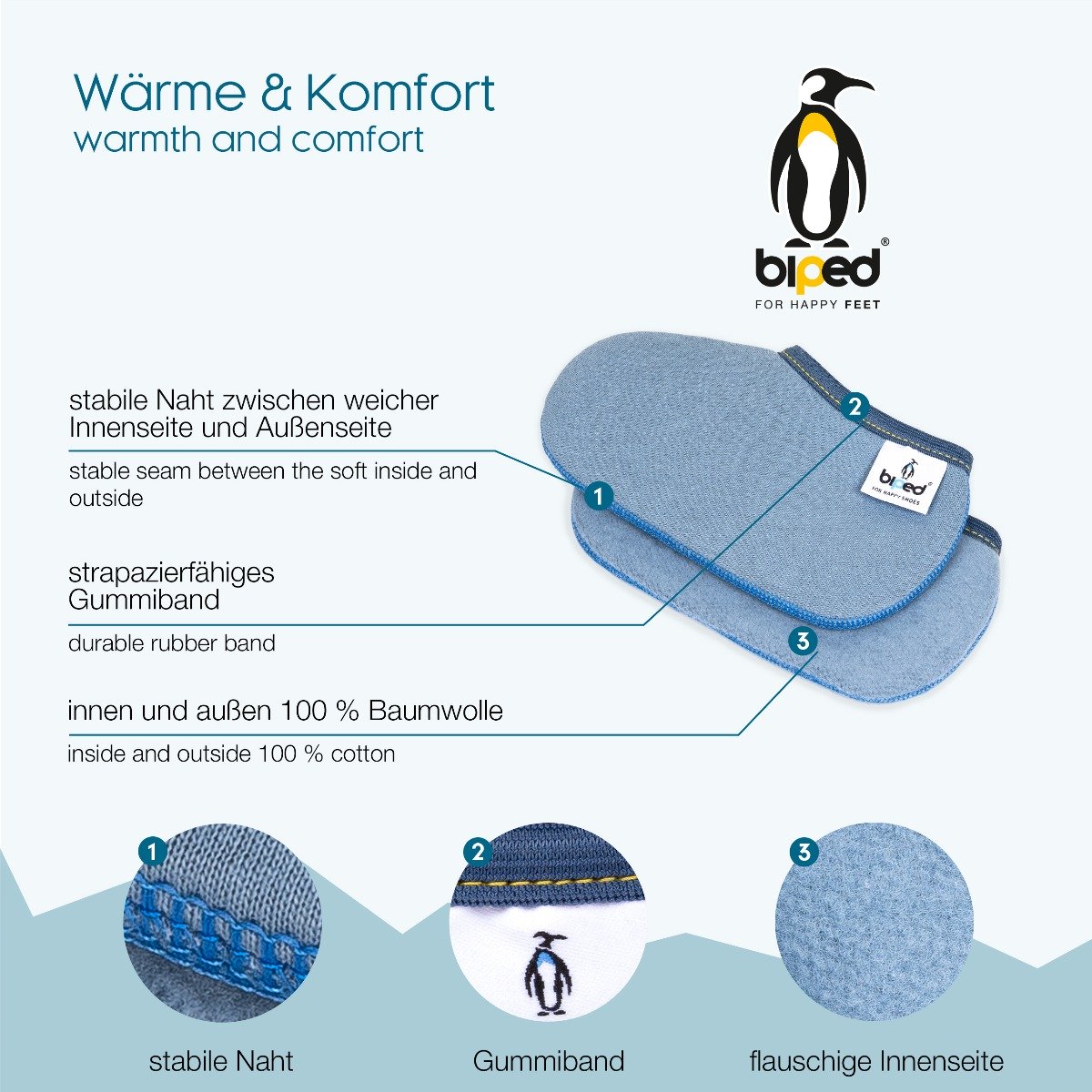 biped Kinder Stiefelsocken ZWERGPINGUIN z2742