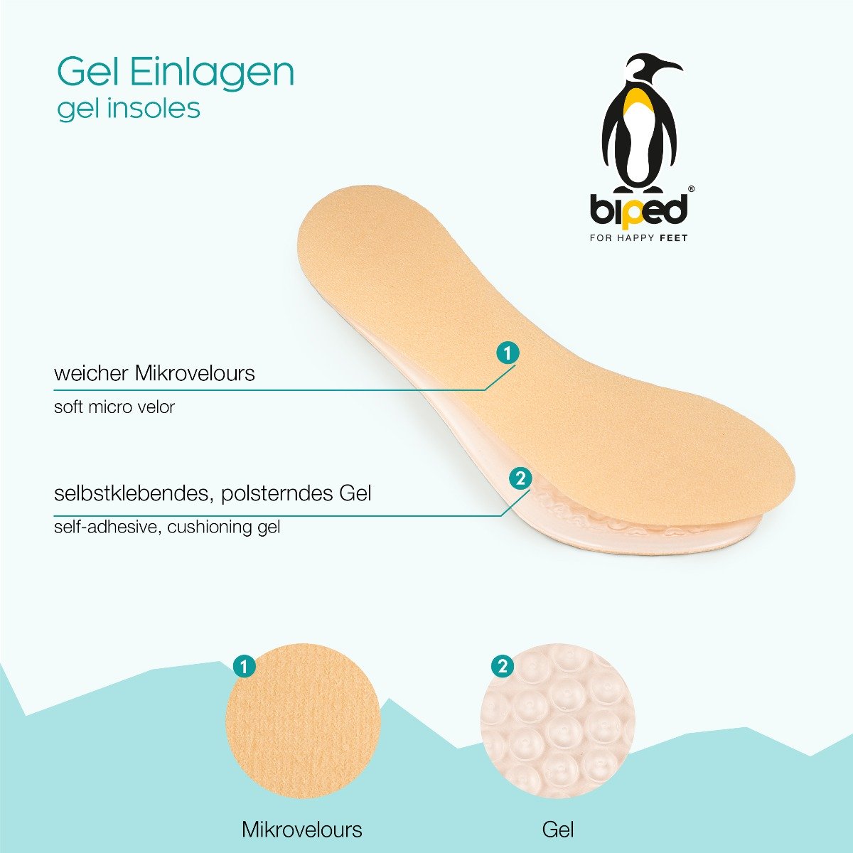 biped Gel Einlagen für Pumps und High Heels z1006