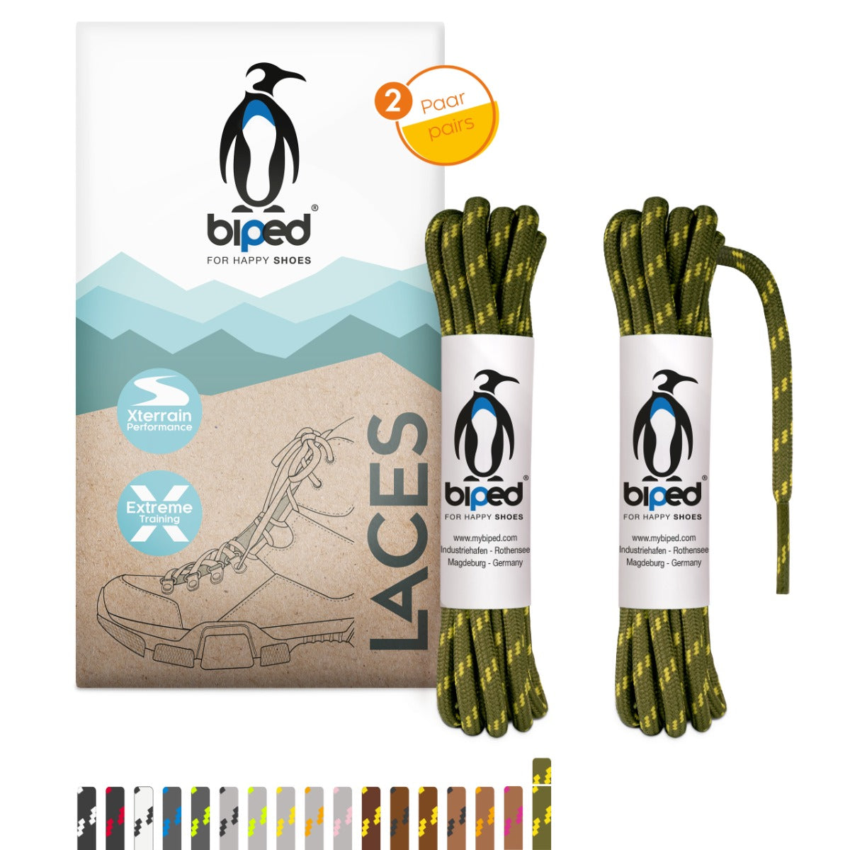 biped LACES 2 Paar Wanderschuh Schnürsenkel rund ø 4 mm extra robust z2917