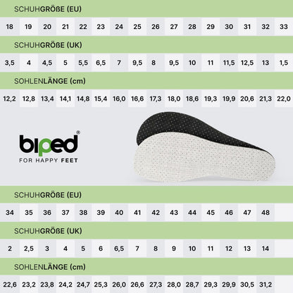 biped minimal sole ESTELLA - 3 Paar Aktivkohle Einlegesohlen – spezielle Form für Barfußschuhe