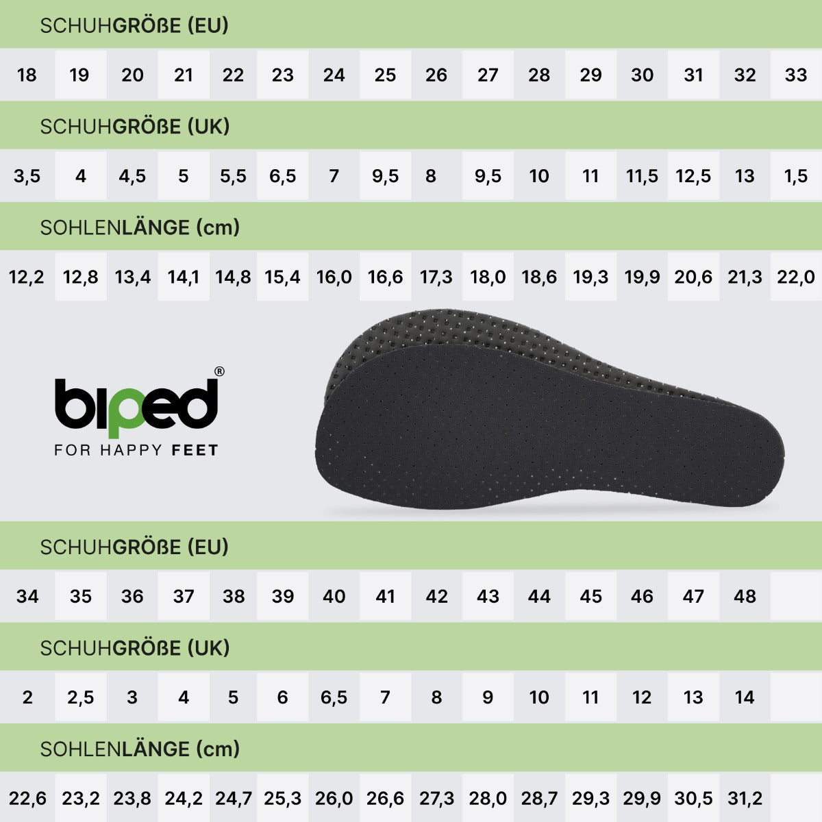 biped minimal sole VIANA - 2 Paar Aktivkohle Einlegesohlen mit Oberseite aus echter Baumwolle - spezielle Form für Barfußschuhe - für Erwachsene und Kinder