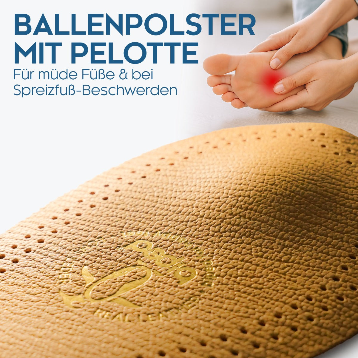 biped Leder Halbsohlen mit Pelotte - selbstklebend z1783