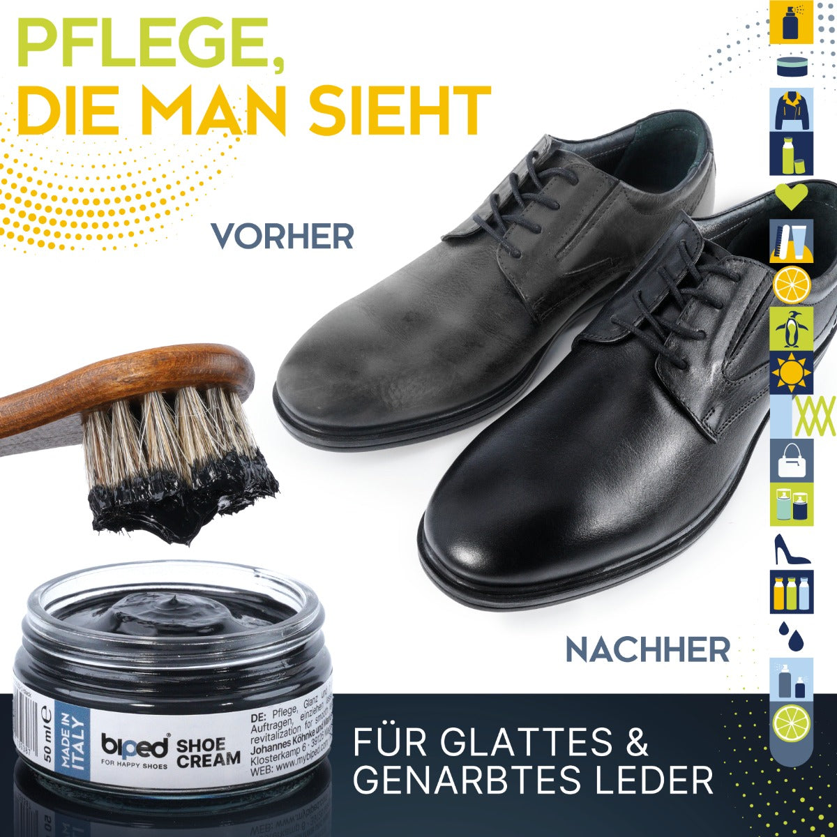 biped SHOE CREAM Lederpflege Schuhcreme 50 ml z3003
