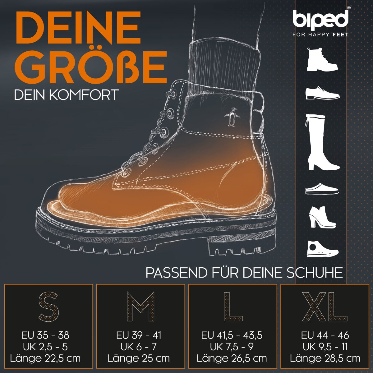 biped Heizsohlen – 4 Paar Wärmesohlen für Schuhe - Natürliche Fußwärmer z2940