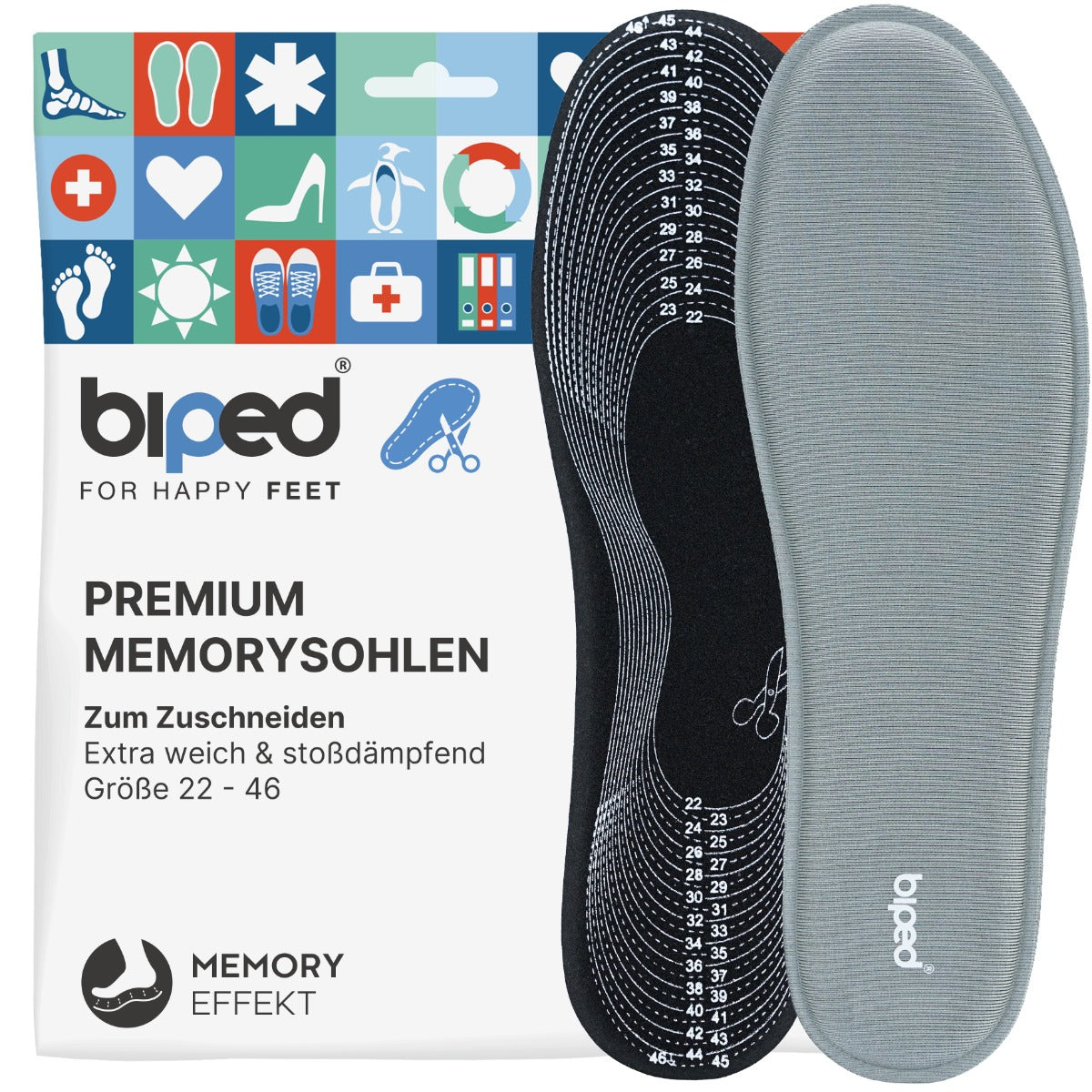 biped Memory Einlegesohlen zum Zuschneiden z2937