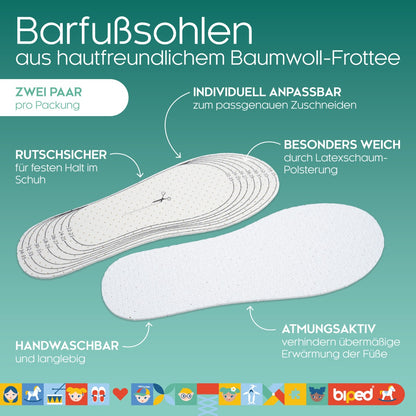 biped 2 Paar Kinder Frotteesohlen zum Zuschneiden z2776
