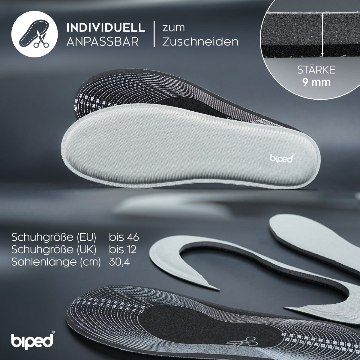 biped Memory Einlegesohlen zum Zuschneiden z2937