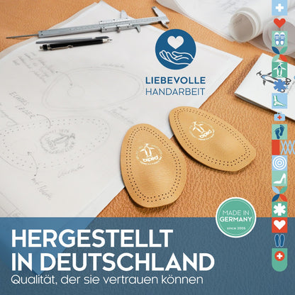 biped Leder Halbsohlen mit Pelotte - selbstklebend z1783