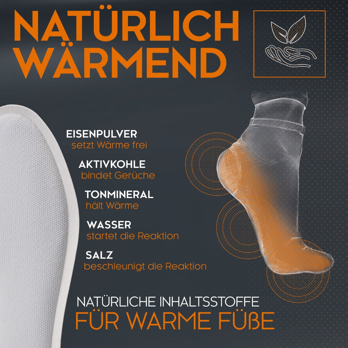 biped Heizsohlen – 4 Paar Wärmesohlen für Schuhe - Natürliche Fußwärmer z2940