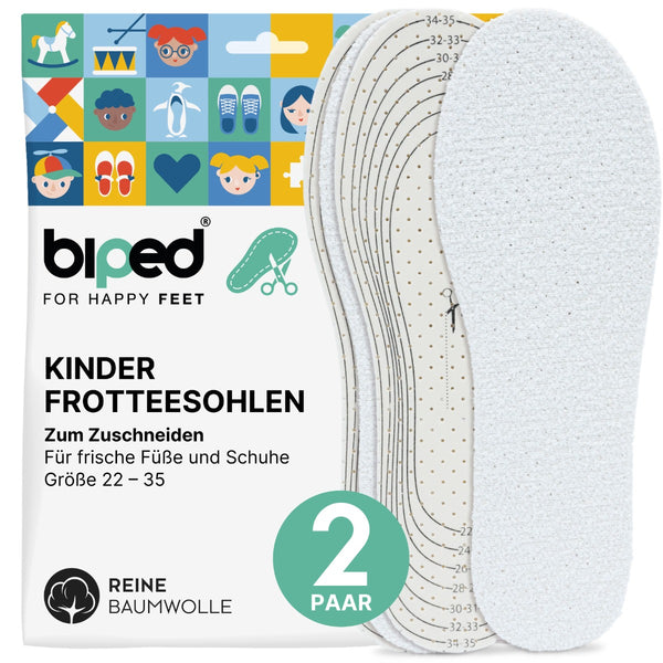 biped 2 Paar Kinder Frotteesohlen zum Zuschneiden z2776
