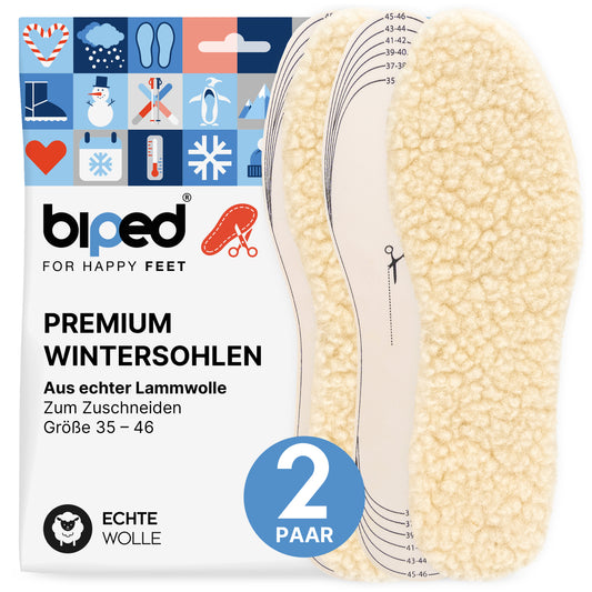 biped 2 Paar extra dicke Lammwollsohlen zum Zuschneiden z2737