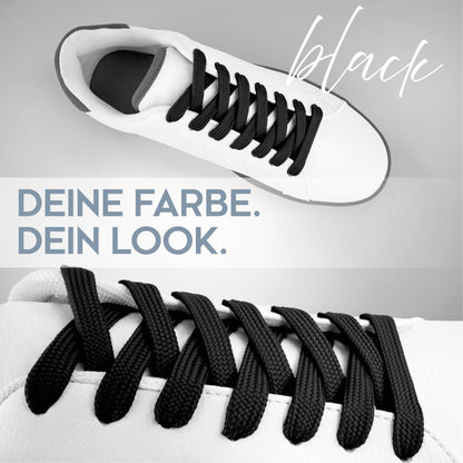 biped LACES 2 Paar Schnürsenkel flach 10 mm breit, Polyester Schuhbänder z2913