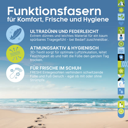 biped FRESH! 8 Paar Frischesohlen clean breeze - Extra dünne Einlegesohlen mit frischem Duft z1019