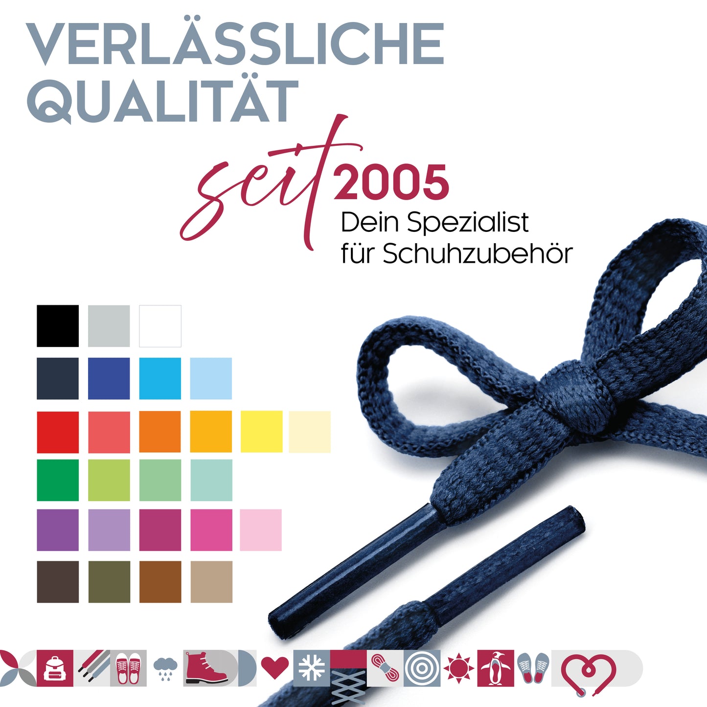 biped LACES 2 Paar Schnürsenkel aus Polyester oval 6 mm z2912