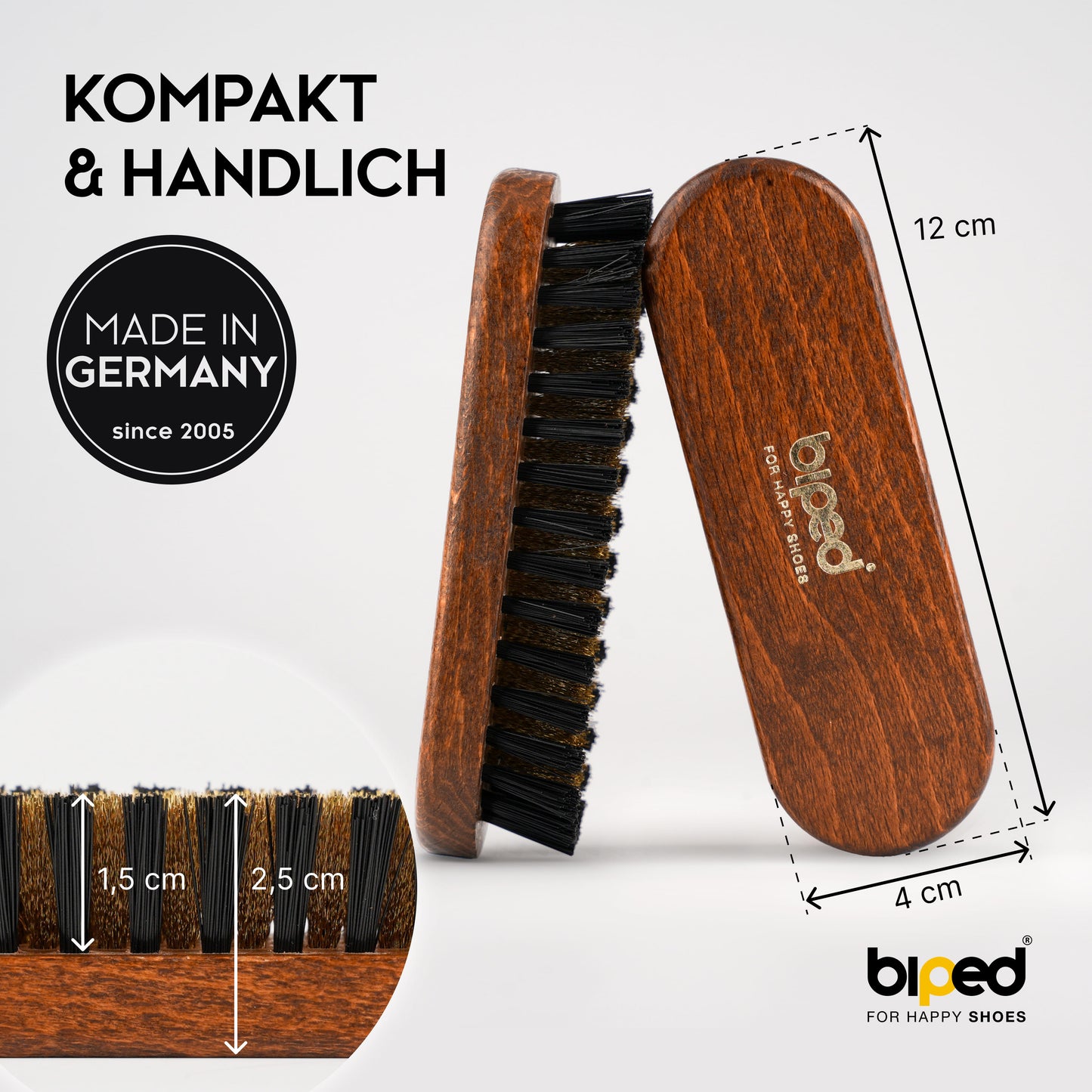 biped Veloursleder Bürste - Holz - Classic Edition z2444
