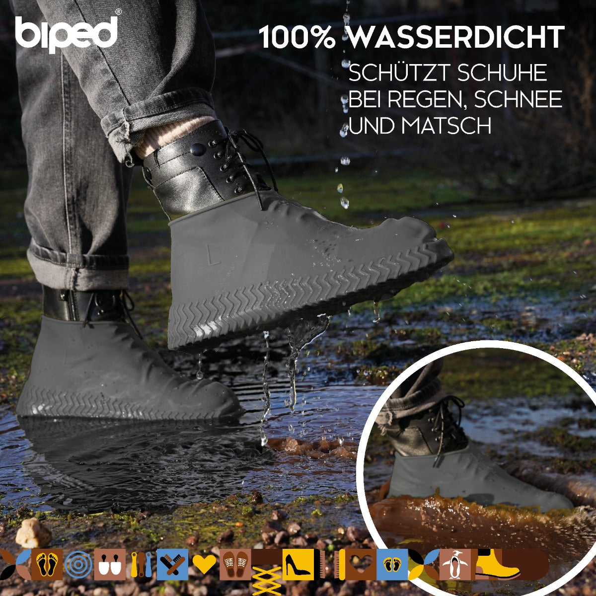 biped 1 Paar Silikon Schuhüberzieher z2924
